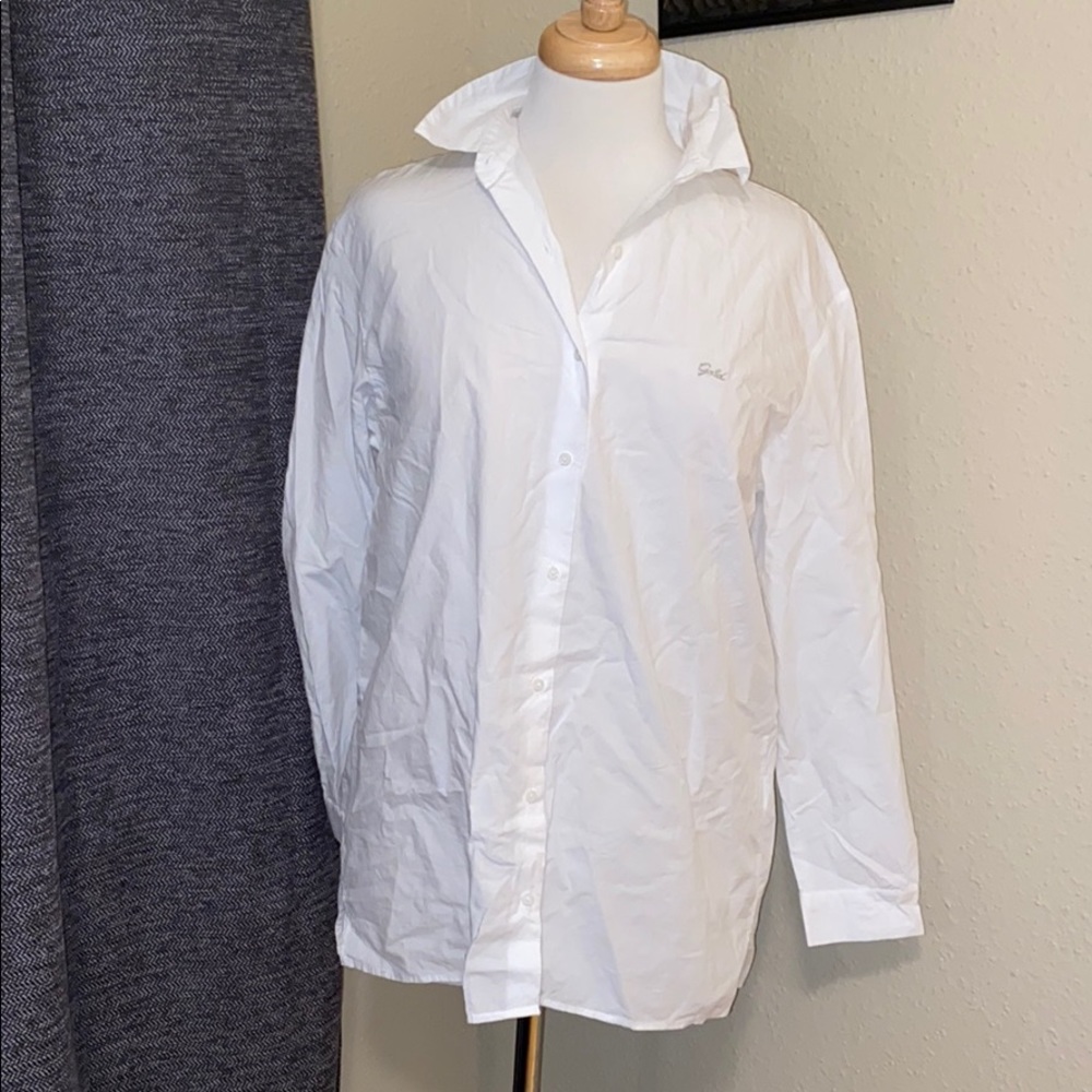 Women White Long Sleeves Glitters Zara Trafaluc XS